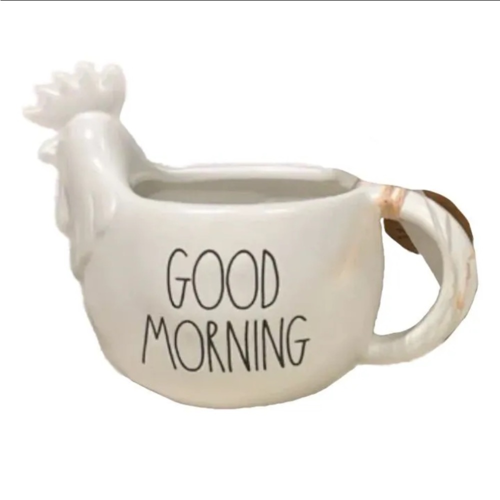 Rae Dunn White Rooster Mug - Good Morning